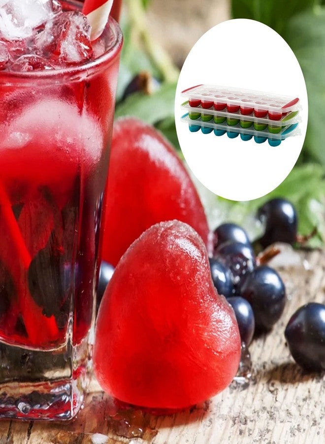 Kriva Heart Silicon Ice Cube Tray with Spill-Resistance Removable Lid | Easy Release Stackable 18 Cavity DIY Iceberg Mold with Spill Resistant for Gelatine |Chocolate|Baking|Candy (Multi-Color-2pcs) - Image 4